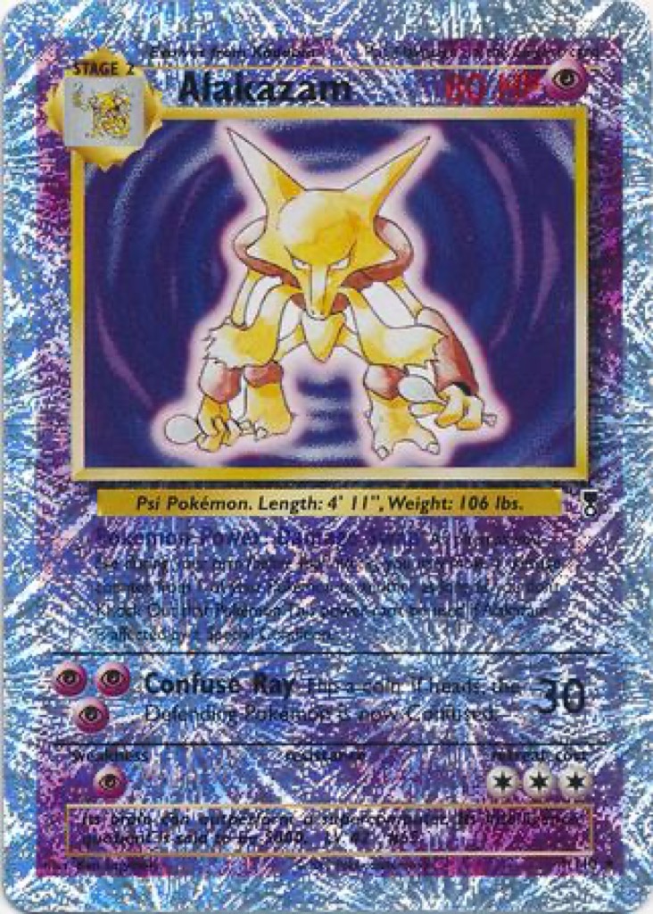 Reverse Holo Alakazam 1/110, Legendary Collection Pokémon card