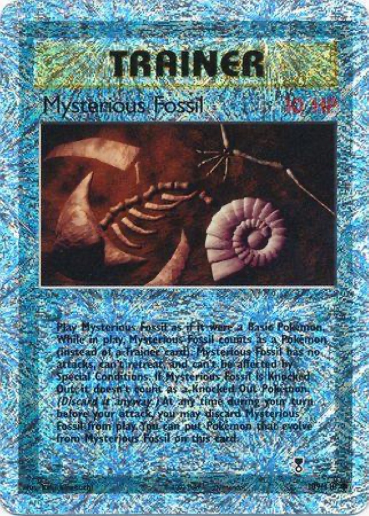Reverse Holo Mysterious Fossil 109/110, Legendary Collection Pokémon card