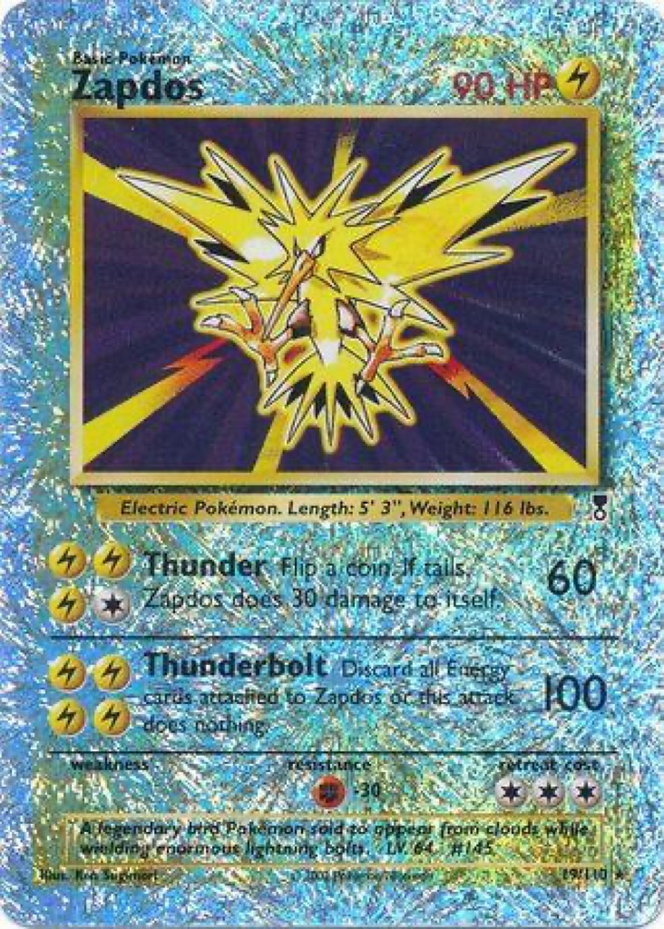 Reverse Holo Zapdos 19/110, Legendary Collection Pokémon card