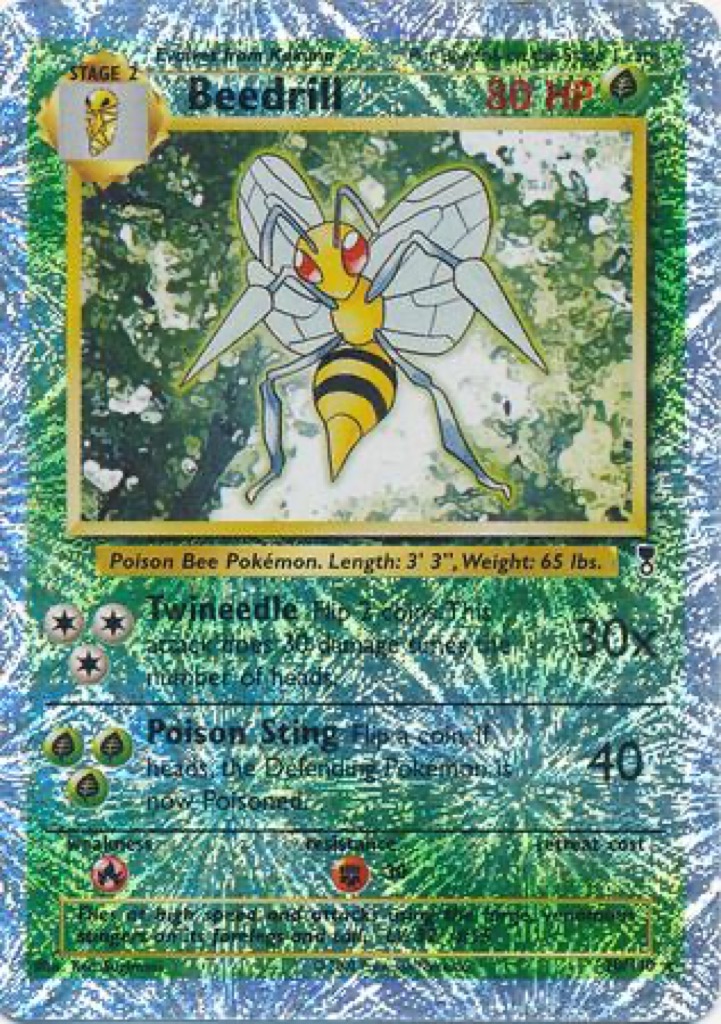 Reverse Holo Beedrill 20/110, Legendary Collection Pokémon card