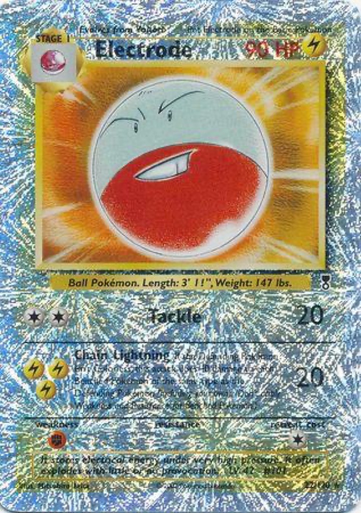 Reverse Holo Electrode 22/110, Legendary Collection Pokémon card