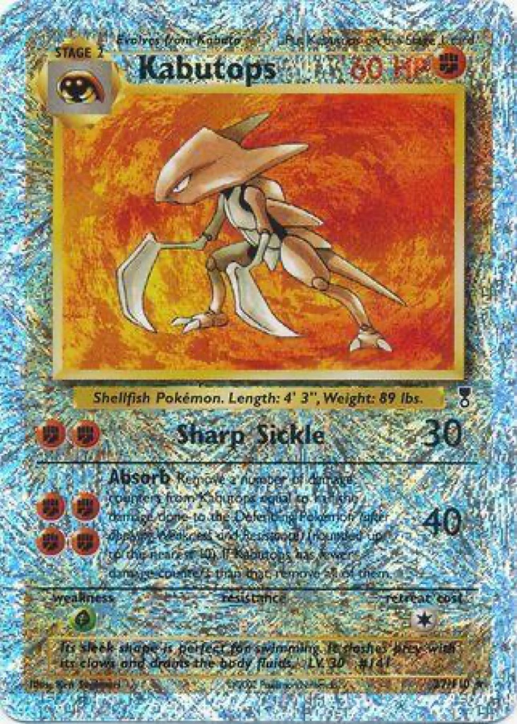 Reverse Holo Kabutops 27/110, Legendary Collection Pokémon card