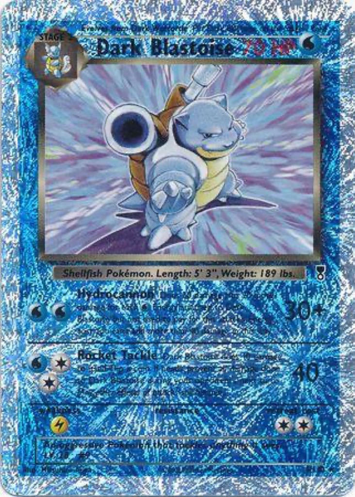 Reverse Holo Dark Blastoise 4/110, Legendary Collection Pokémon card