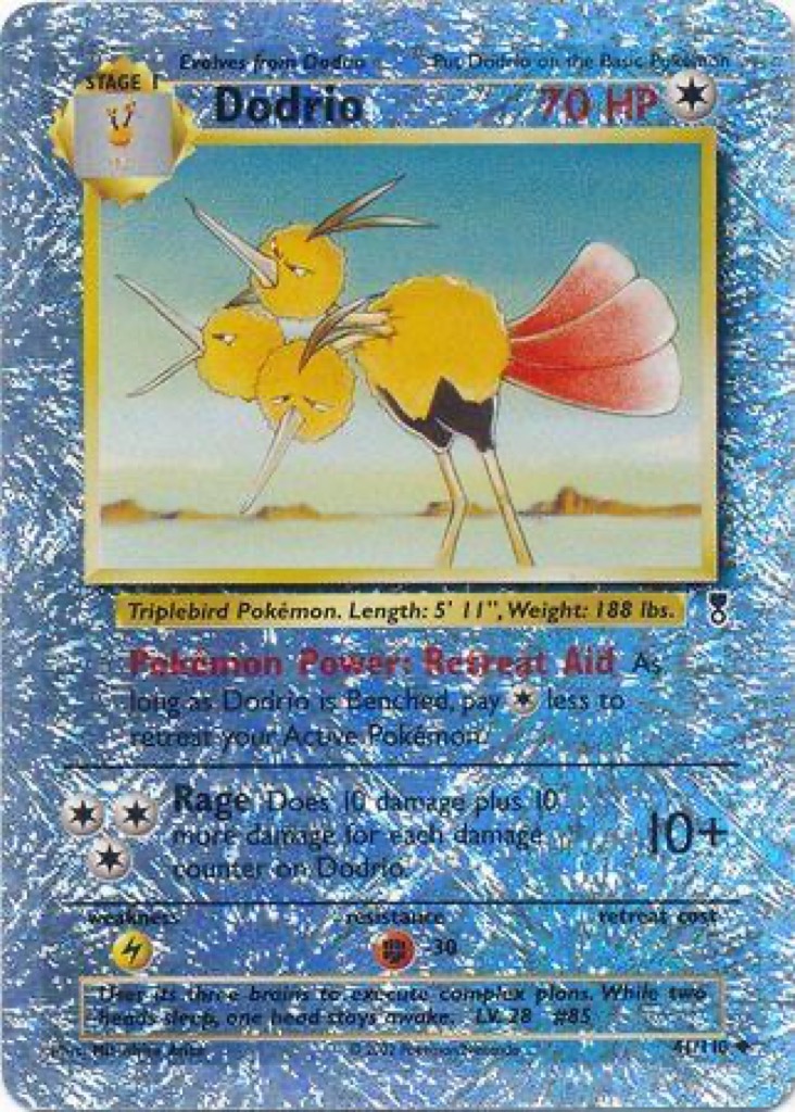 Reverse Holo Dodrio 41/110, Legendary Collection Pokémon card