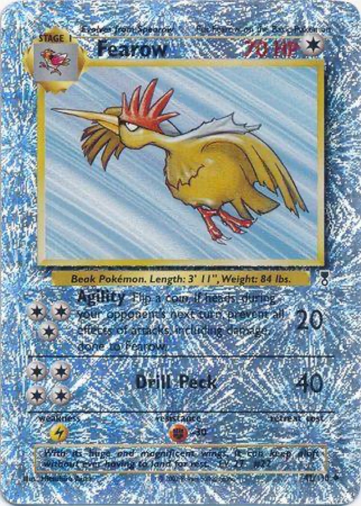 Reverse Holo Fearow 42/110, Legendary Collection Pokémon card
