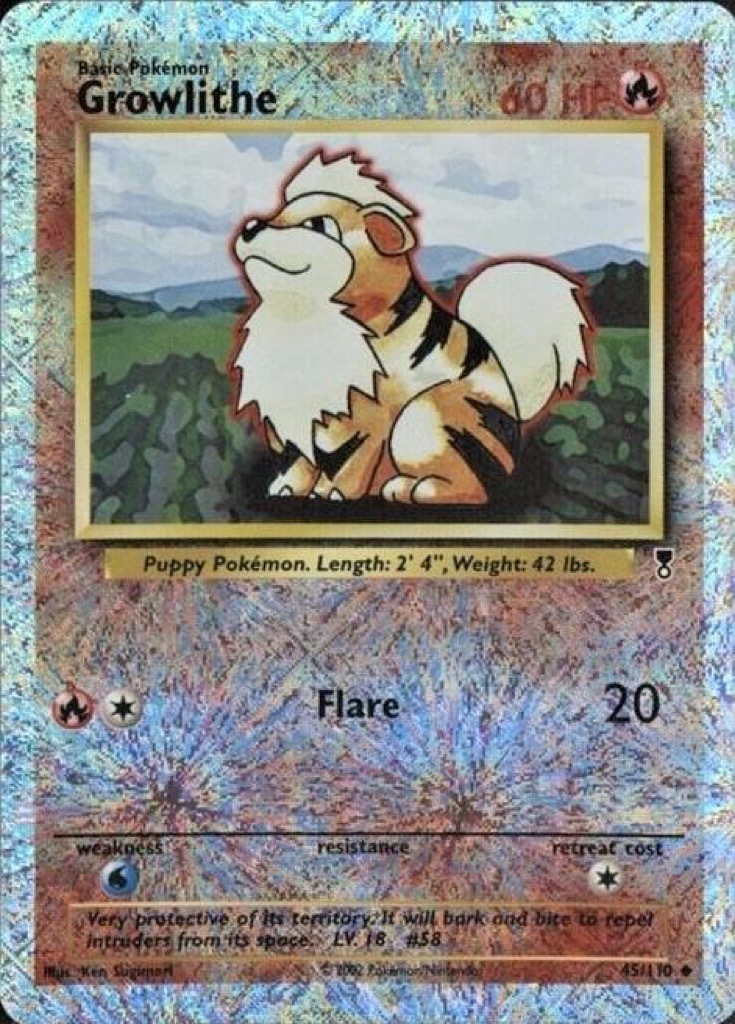 Reverse Holo Growlithe 45/110, Legendary Collection Pokémon card