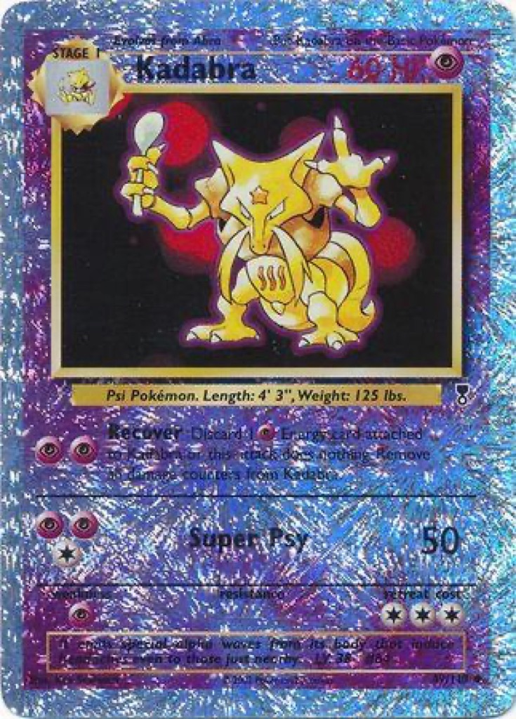 Reverse Holo Kadabra 49/110, Legendary Collection Pokémon card