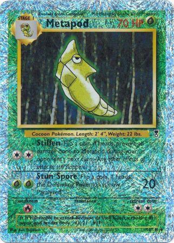 Reverse Holo Metapod 54/110, Legendary Collection Pokémon card