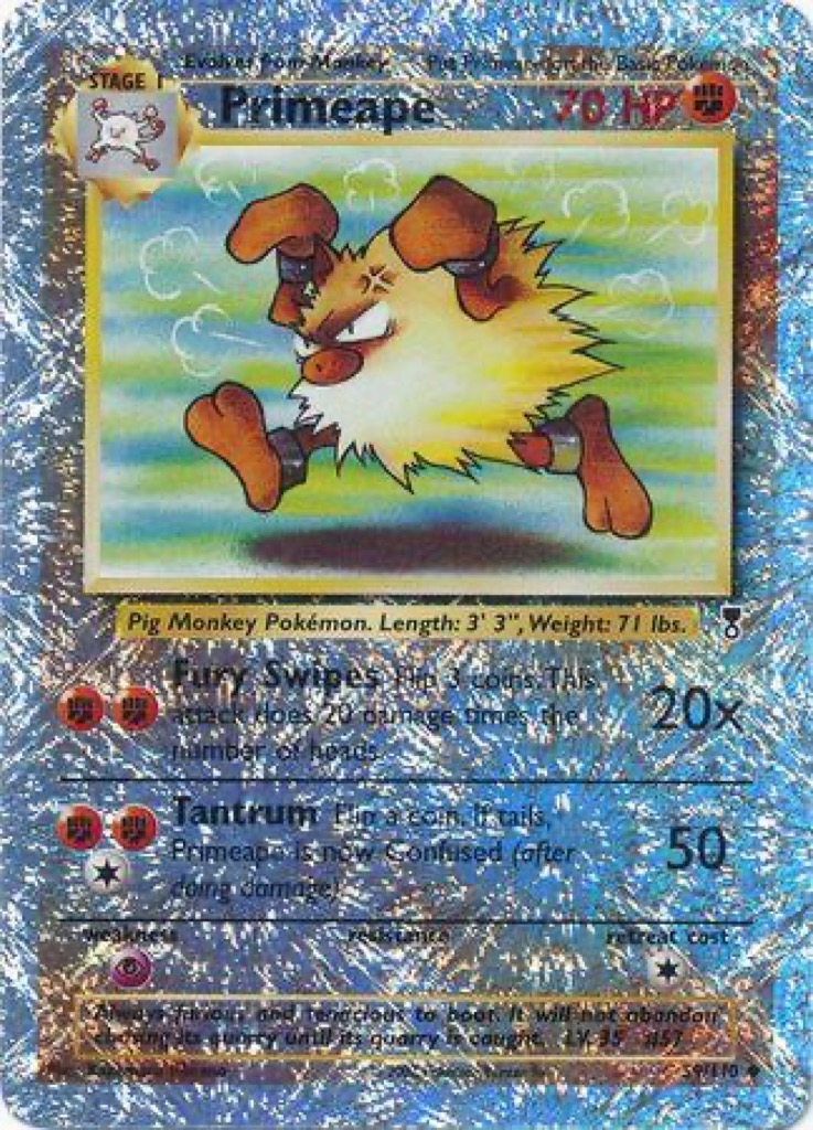 Reverse Holo Primeape 59/110, Legendary Collection Pokémon card