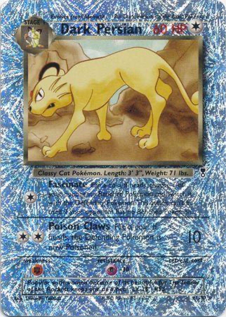 Reverse Holo Dark Persian 6/110, Legendary Collection Pokémon card