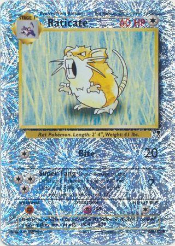 Reverse Holo Raticate 61/110, Legendary Collection Pokémon card
