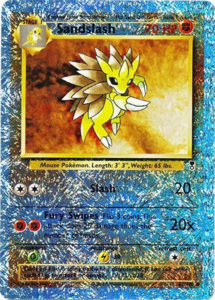 Reverse Holo Sandslash 62/110, Legendary Collection Pokémon card
