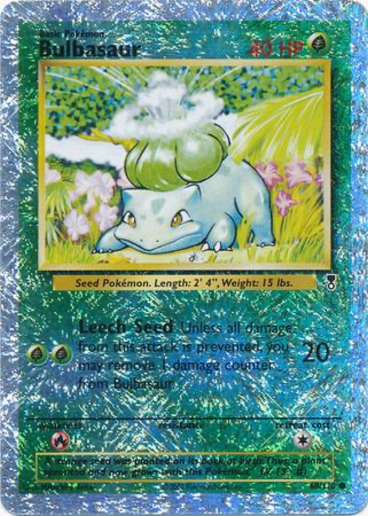 Reverse Holo Bulbasaur 68/110, Legendary Collection Pokémon card