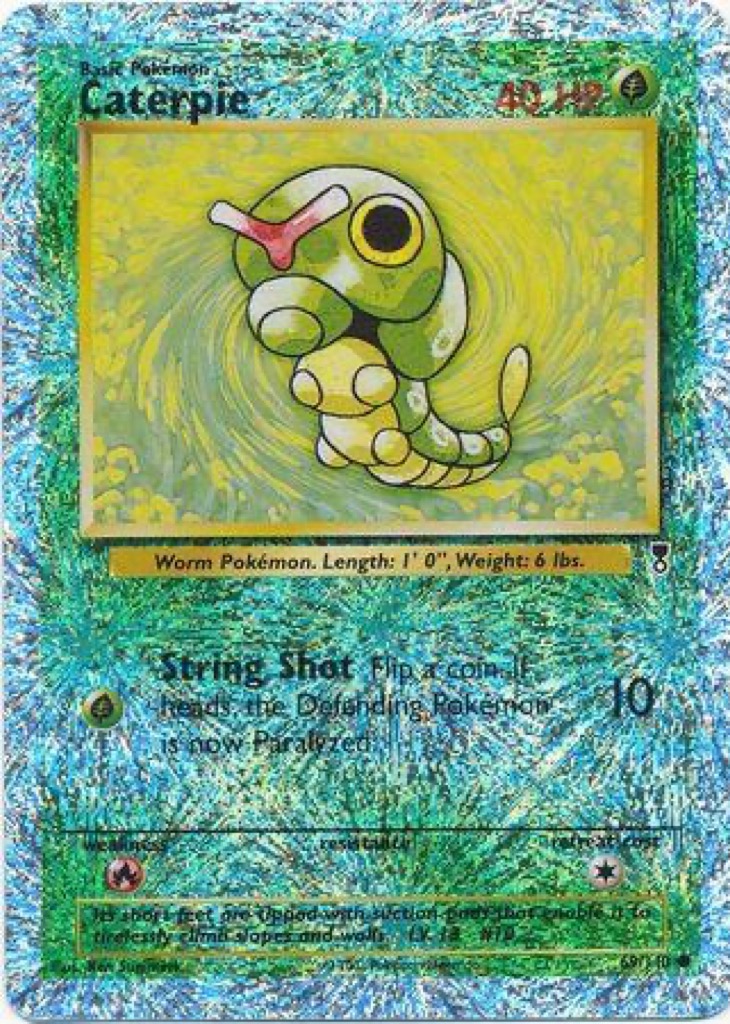Reverse Holo Caterpie 69/110, Legendary Collection Pokémon card