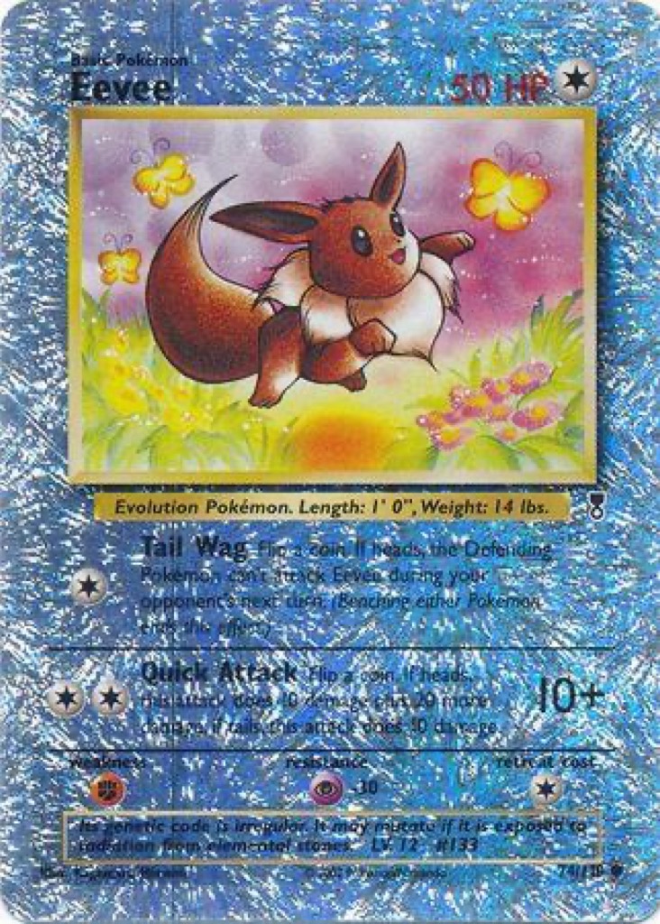 Reverse Holo Eevee 74/110, Legendary Collection Pokémon card