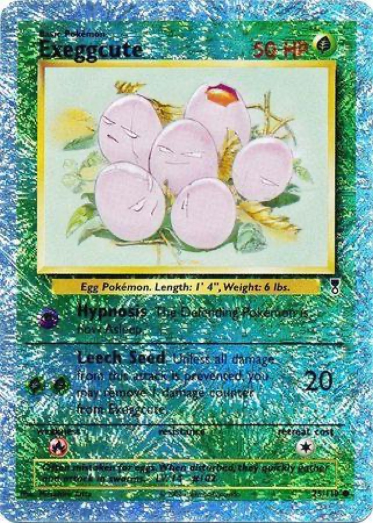 Reverse Holo Exeggcute 75/110, Legendary Collection Pokémon card