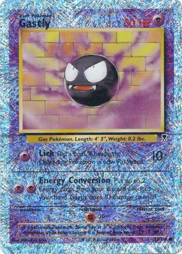 Reverse Holo Gastly 76/110, Legendary Collection Pokémon card