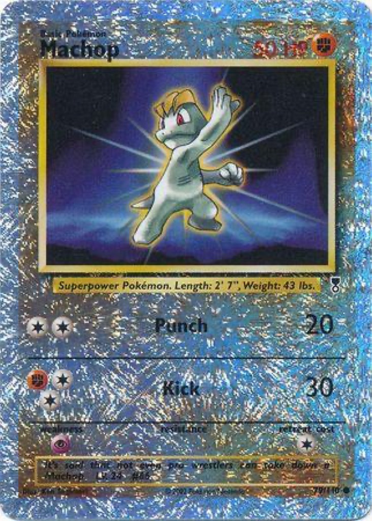 Reverse Holo Machop 79/110, Legendary Collection Pokémon card
