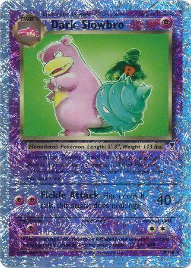Reverse Holo Dark Slowbro 8/110, Legendary Collection Pokémon card