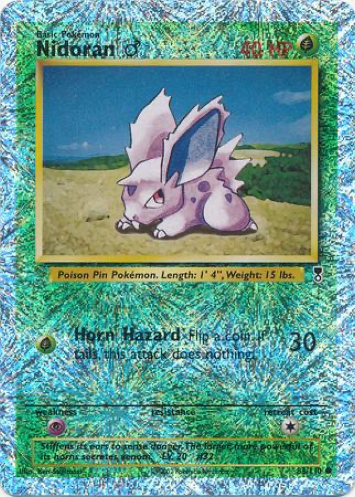 Reverse Holo Nidoran ♂ 83/110, Legendary Collection Pokémon card