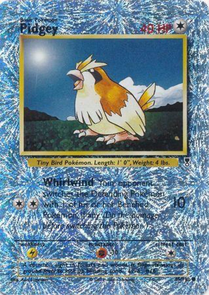 Reverse Holo Pidgey 85/110, Legendary Collection Pokémon card