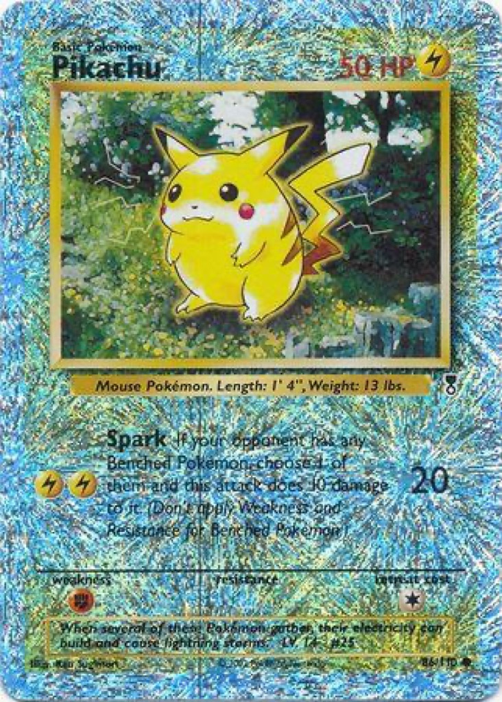Reverse Holo Pikachu 86/110, Legendary Collection Pokémon card