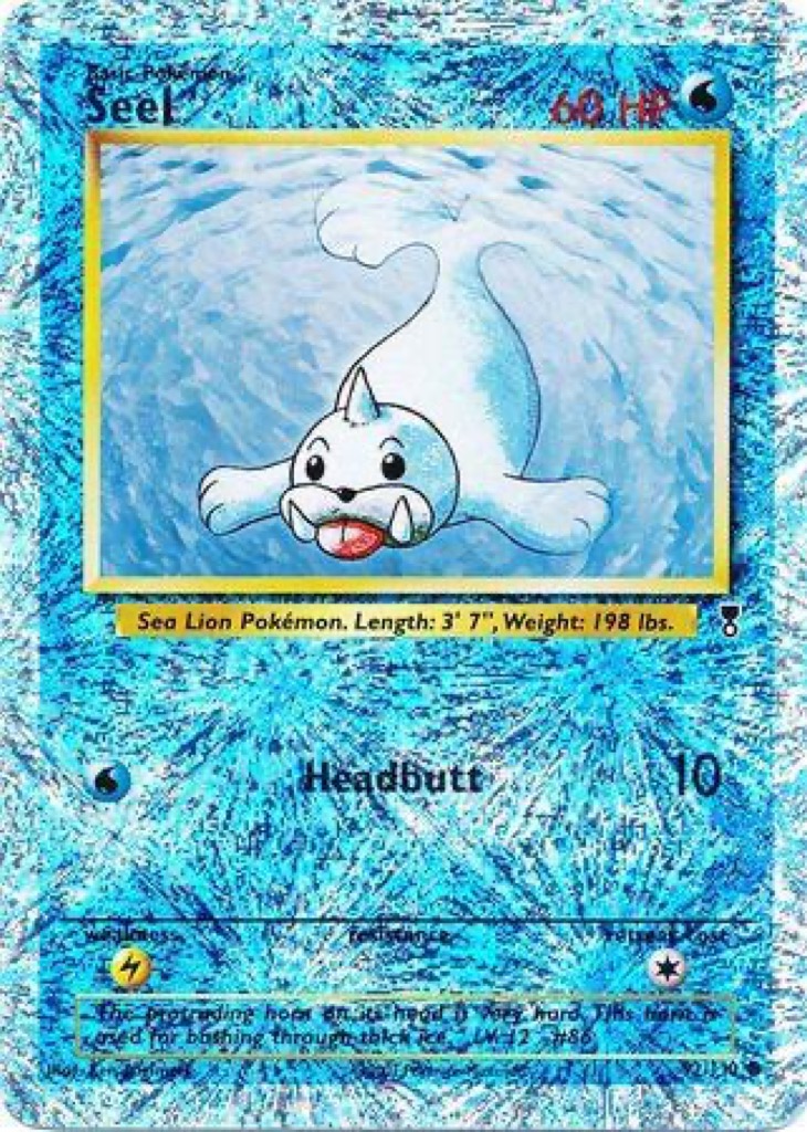 Reverse Holo Seel 92/110, Legendary Collection Pokémon card