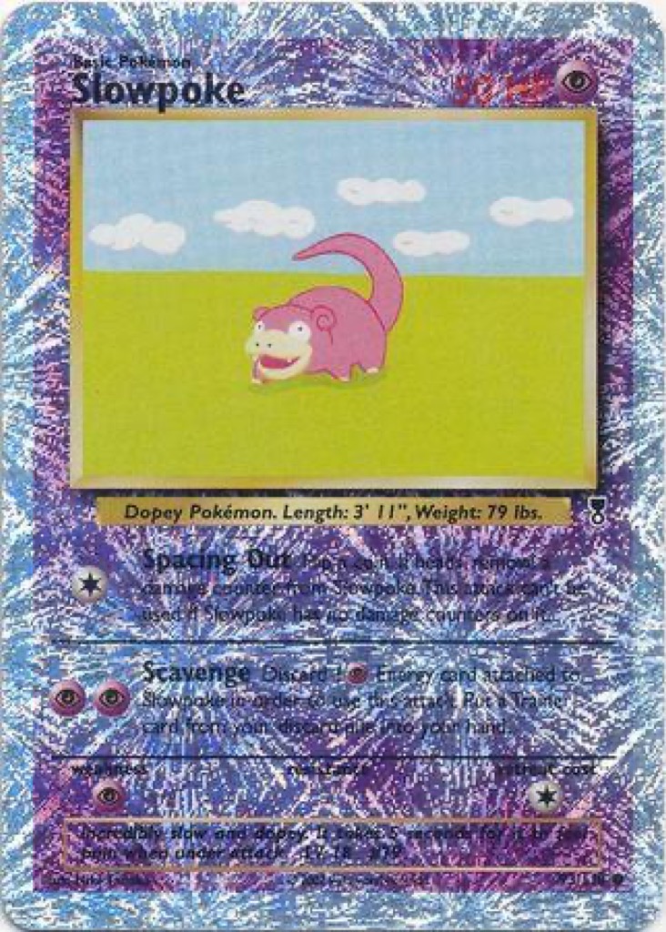 Reverse Holo Slowpoke 93/110, Legendary Collection Pokémon card