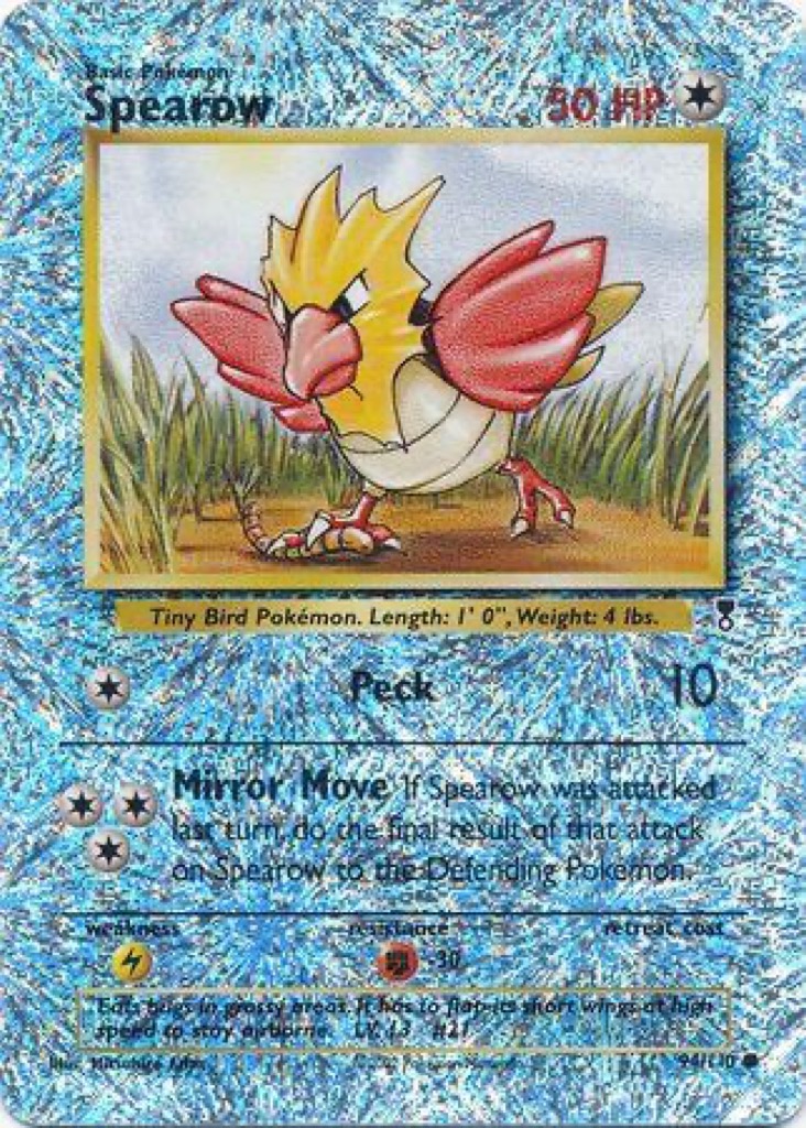 Reverse Holo Spearow 94/110, Legendary Collection Pokémon card