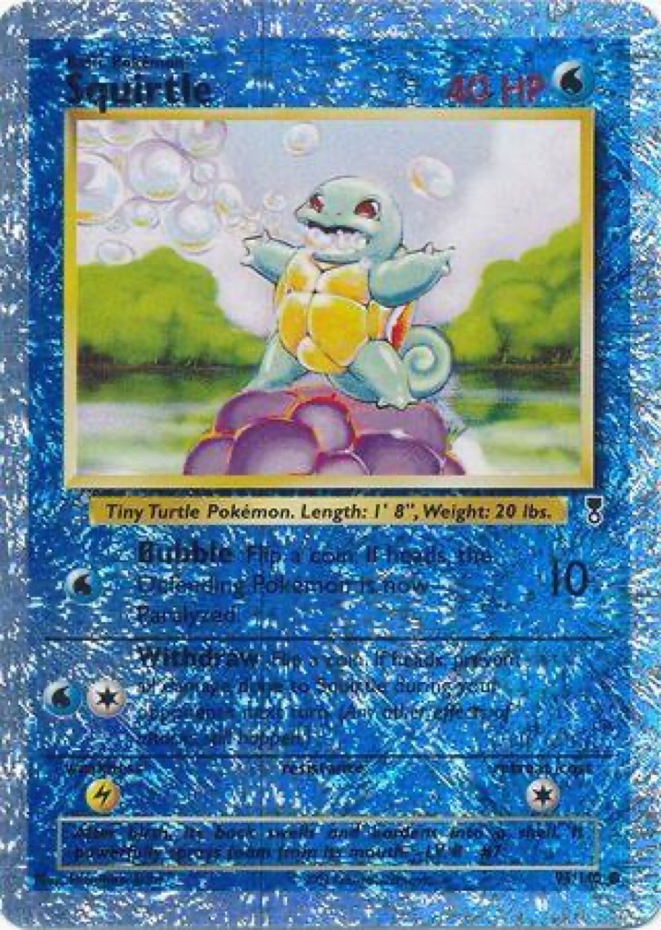 Reverse Holo Squirtle 95/110, Legendary Collection Pokémon card