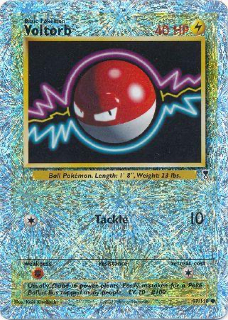 Reverse Holo Voltorb 97/110, Legendary Collection Pokémon card