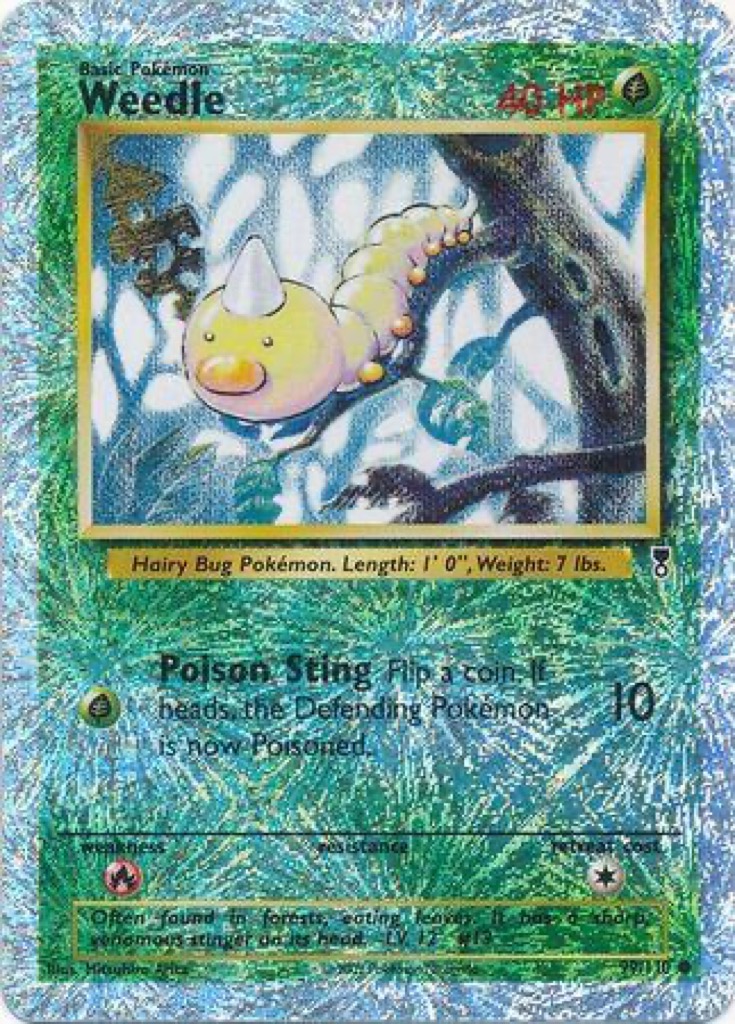 Reverse Holo Weedle 99/110, Legendary Collection Pokémon card