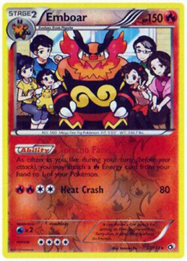 Reverse Holo Emboar 27/113, Legendary Treasures Pokémon card