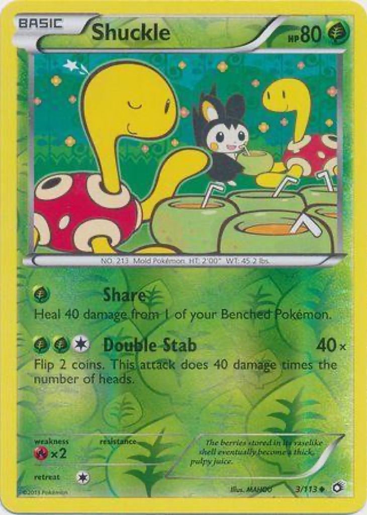 Reverse Holo Shuckle 3/113, Legendary Treasures Pokémon card