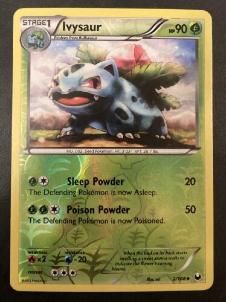 Reverse Holo Ivysaur 2/108, Dark Explorers Pokémon card