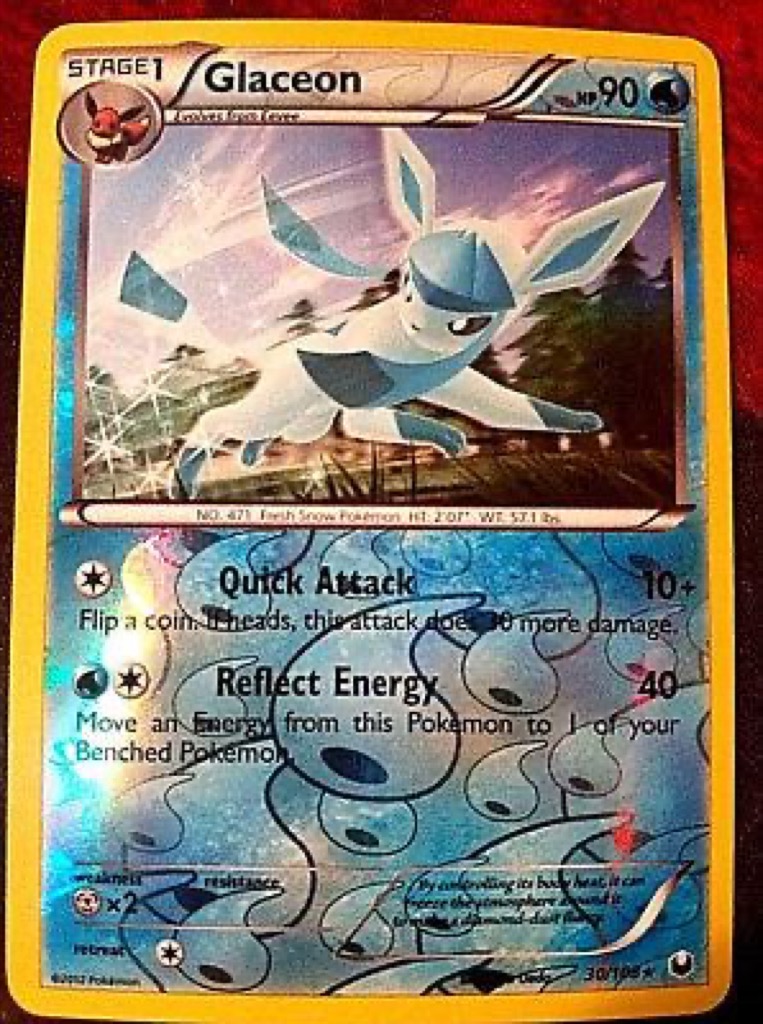 Reverse Holo Glaceon 30/108, Dark Explorers Pokémon card