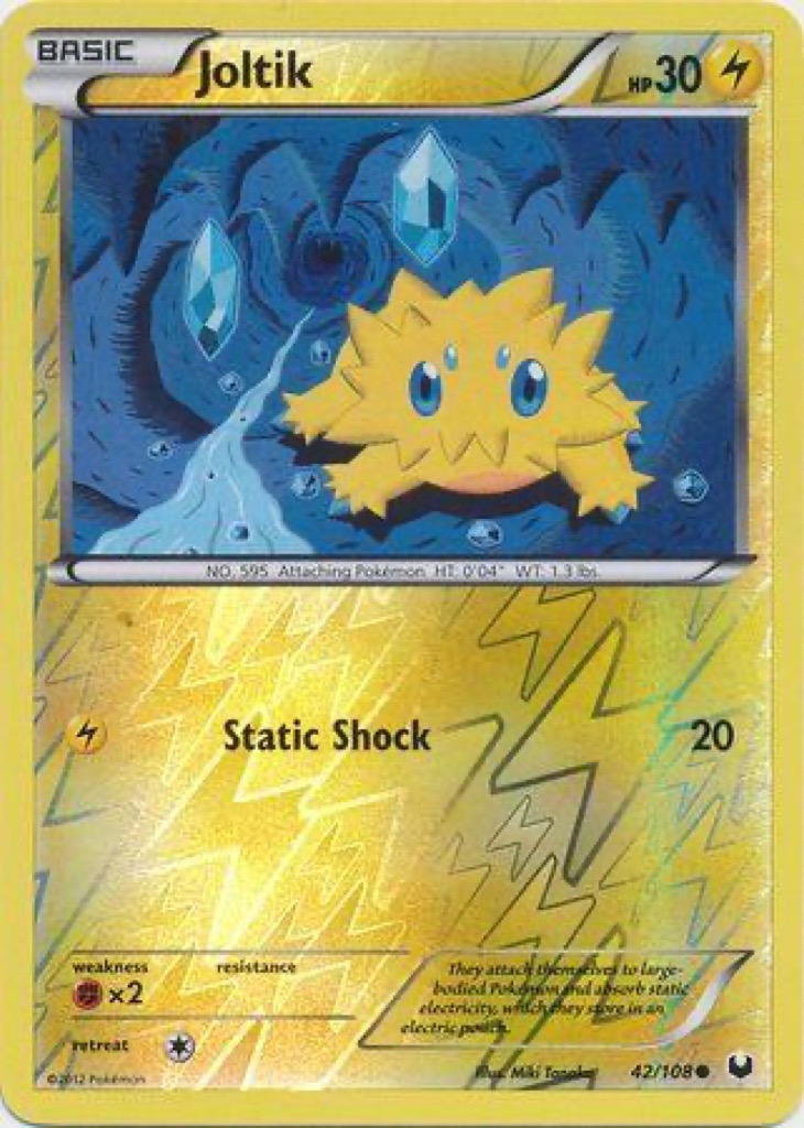 Reverse Holo Joltik 42/108, Dark Explorers Pokémon card