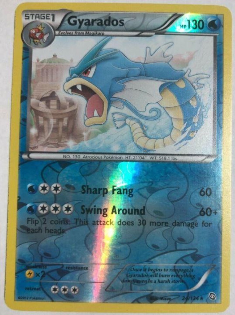 Reverse Holo Gyarados 24/124, Dragons Exalted Pokémon card