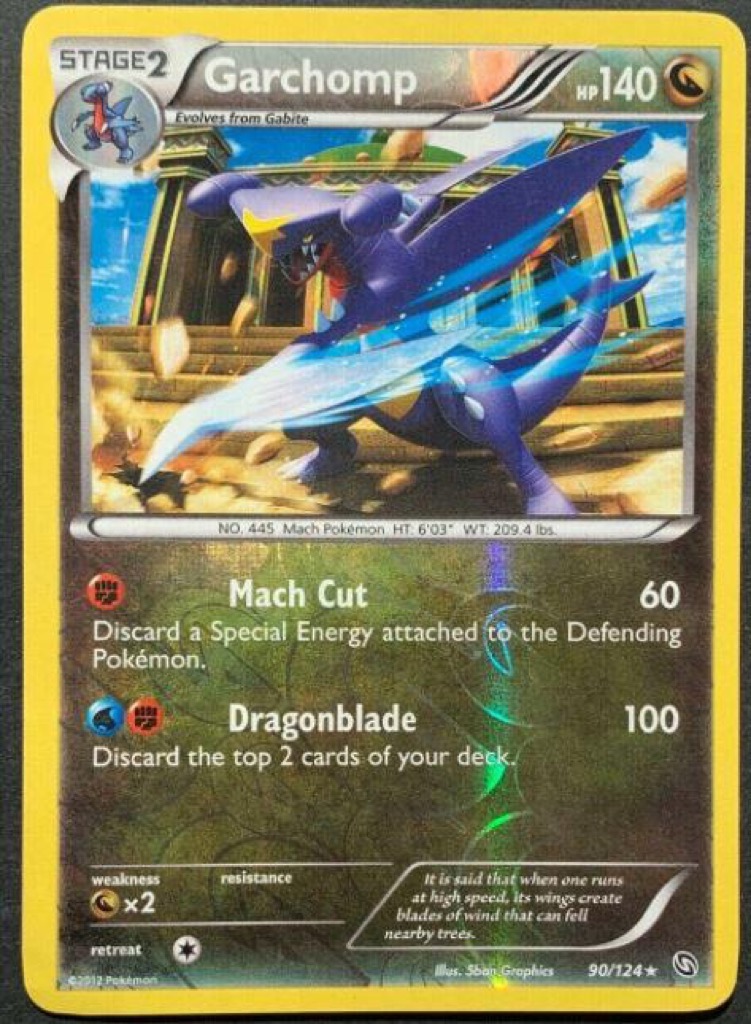 Reverse Holo Garchomp 90/124, Dragons Exalted Pokémon card