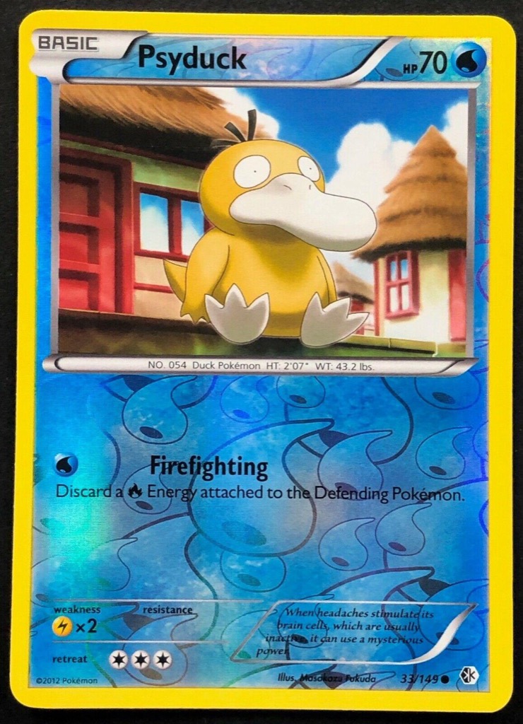 Reverse Holo Psyduck 33/149, Boundaries Crossed Pokémon card