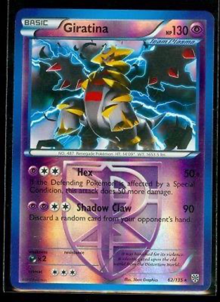 Reverse Holo Giratina 62/135, Plasma Storm Pokémon card