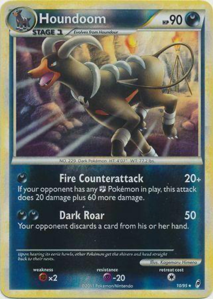 Reverse Holo Houndoom 10/95, Call of Legends Pokémon card