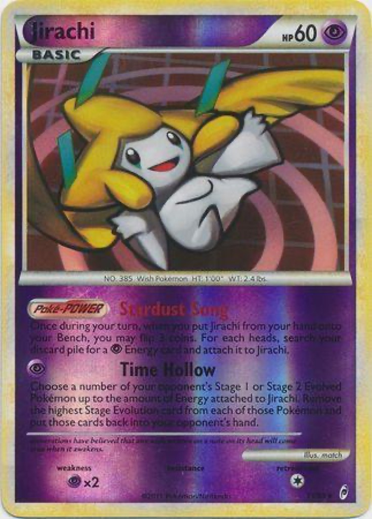 Reverse Holo Jirachi 11/95, Call of Legends Pokémon card