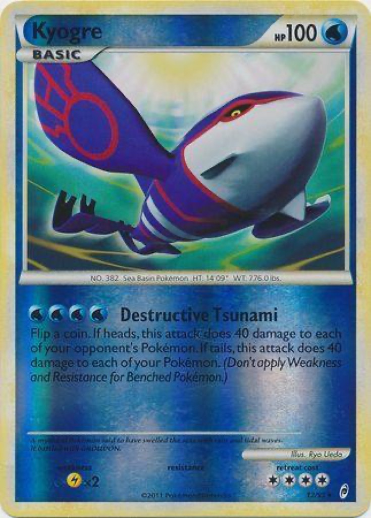 Reverse Holo Kyogre 12/95, Call of Legends Pokémon card