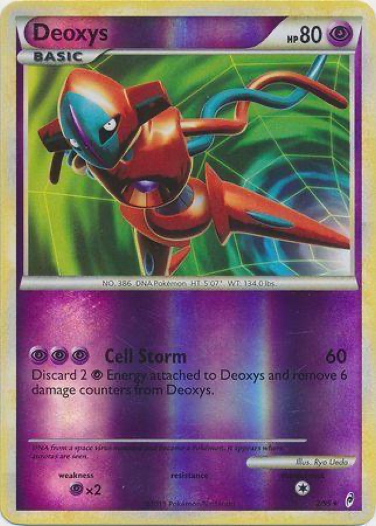 Reverse Holo Deoxys 2/95, Call of Legends Pokémon card