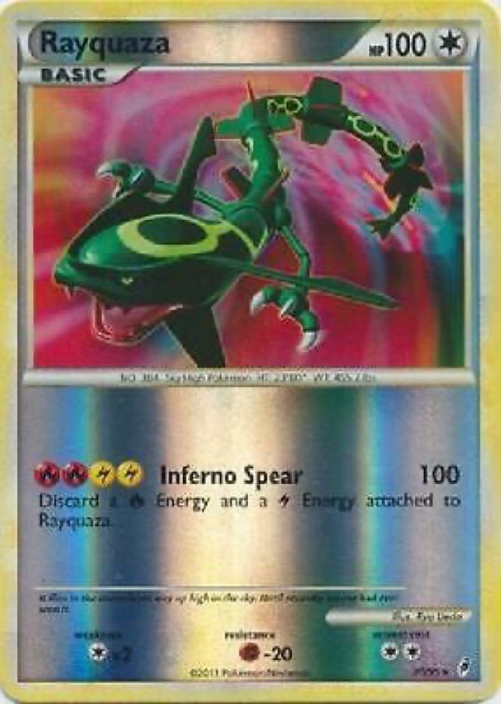 Reverse Holo Rayquaza 20/95, Call of Legends Pokémon card