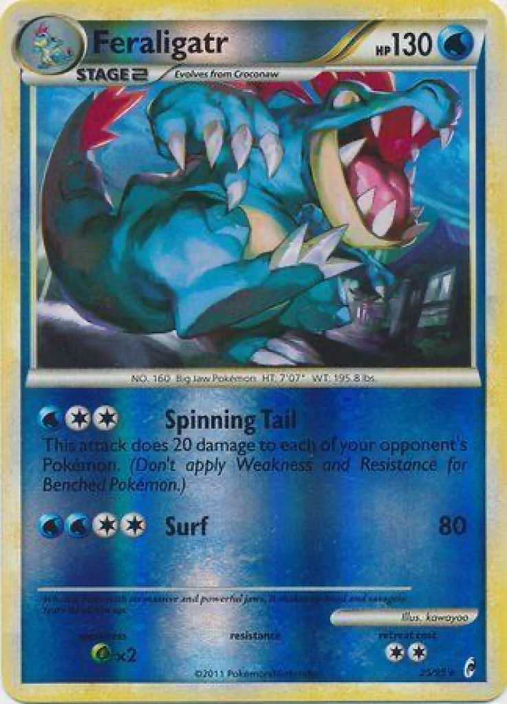 Reverse Holo Feraligatr 25/95, Call of Legends Pokémon card