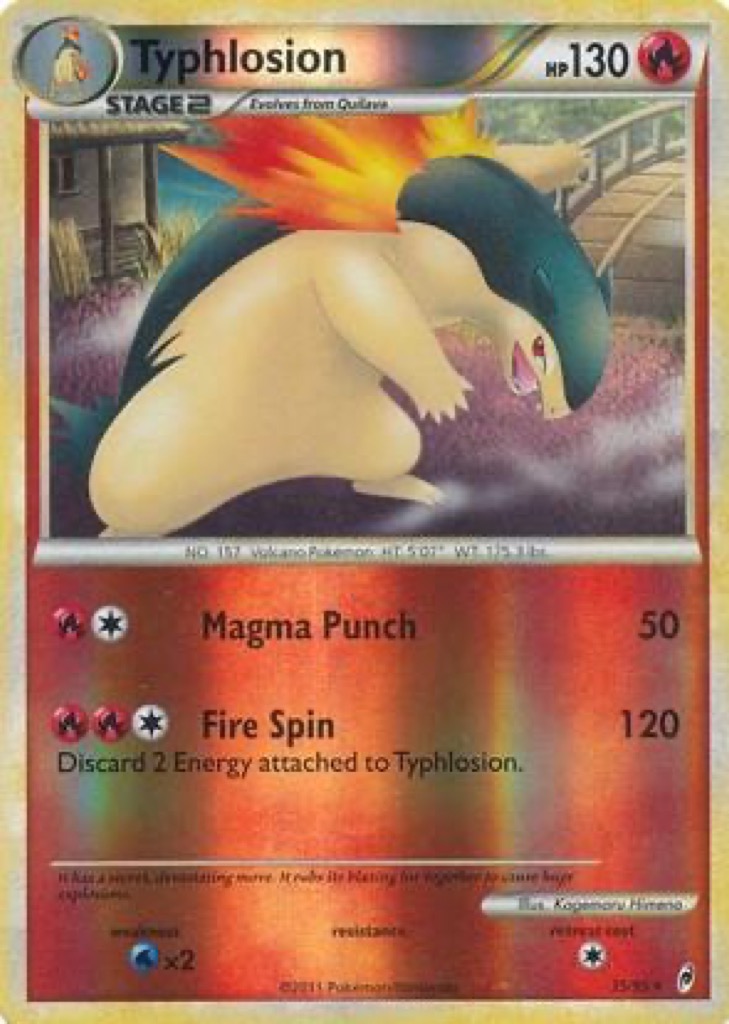 Reverse Holo Typhlosion 35/95, Call of Legends Pokémon card
