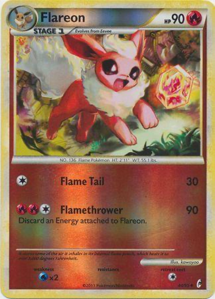 Reverse Holo Flareon 44/95, Call of Legends Pokémon card