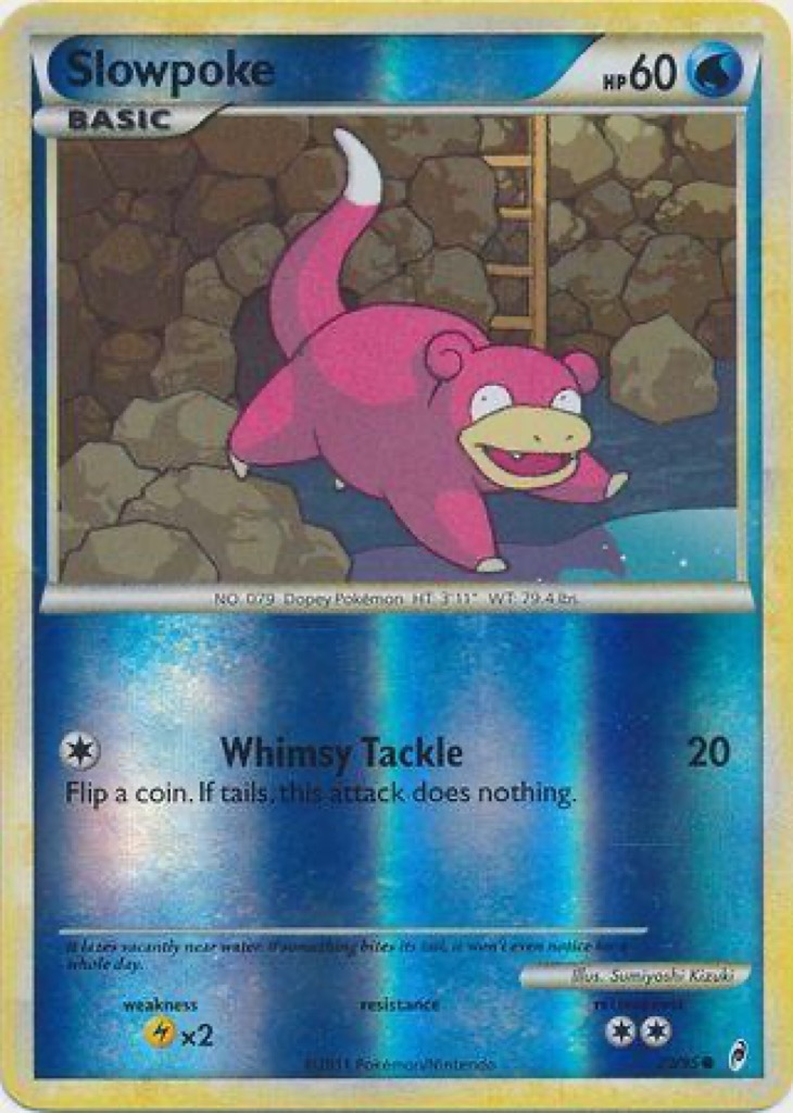 Reverse Holo Slowpoke 70/95, Call of Legends Pokémon card